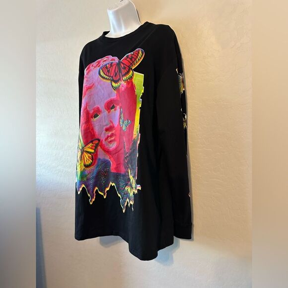 Dolls kill Current‎ mood ACID CANVAS LONG SLEEVE TEE butterfly size Large - Picture 4 of 8